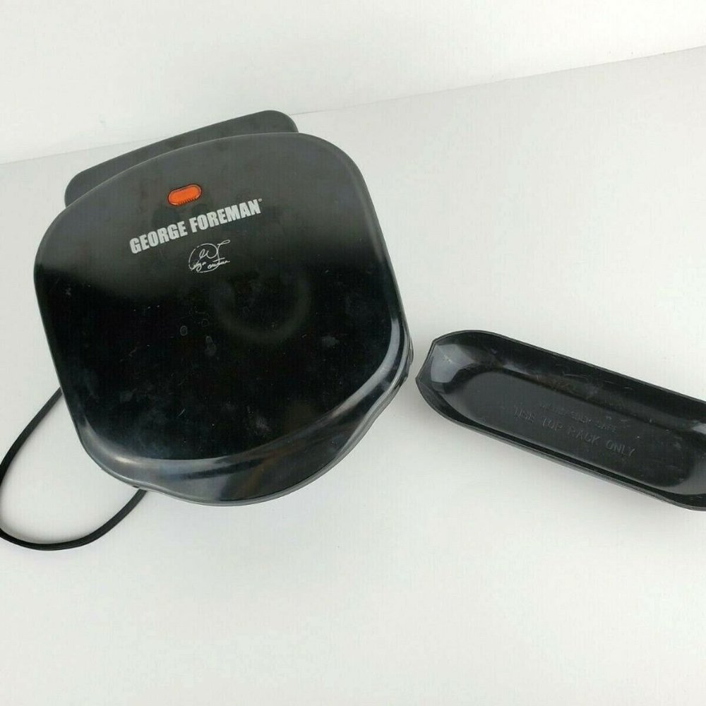George Foreman GR10B 2-Serving Classic Plate Electric Grill Black Dorm Apartment